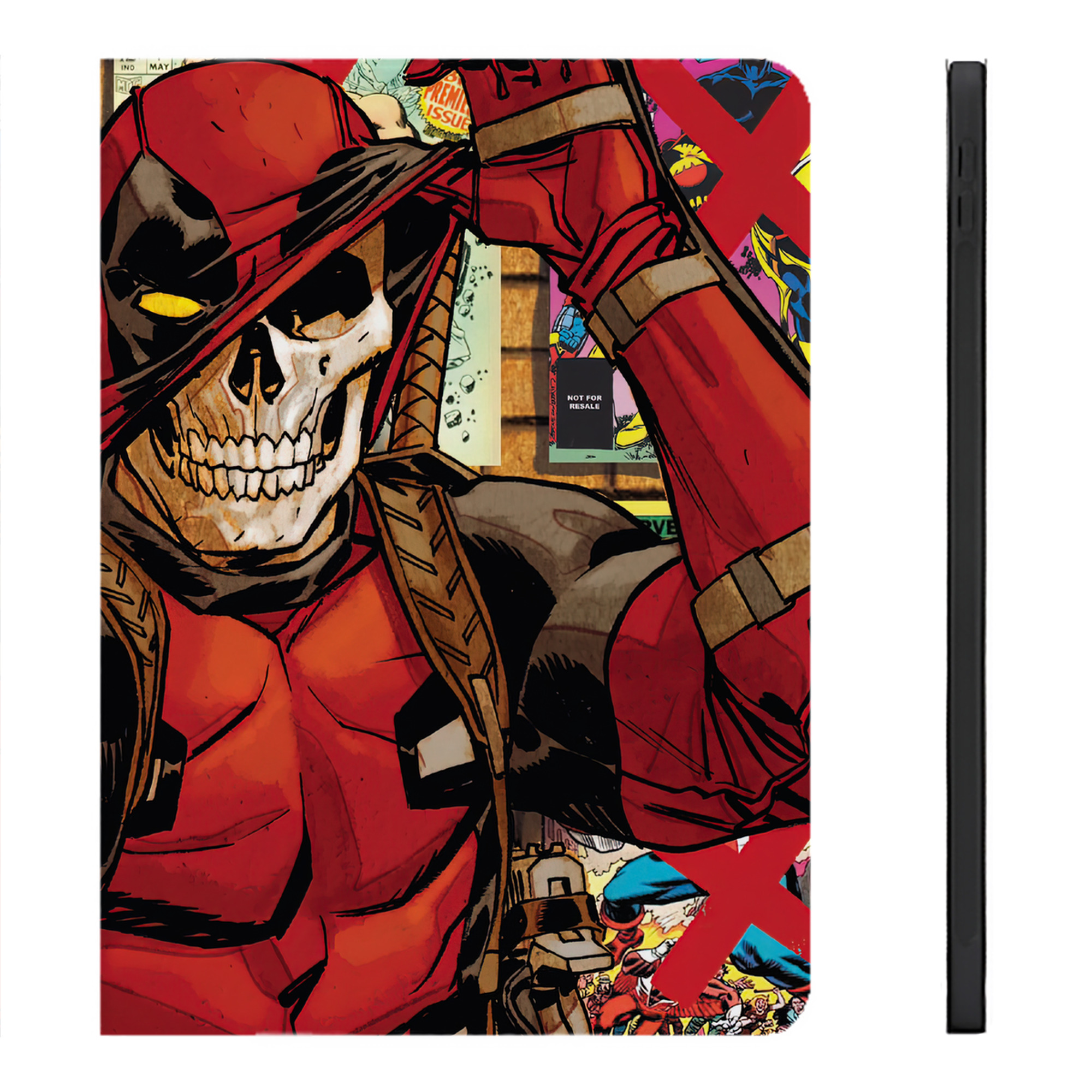 （画像用） Deadpool デッドプール IPadケース ペンホルダー付き ブックスタイルデザイン